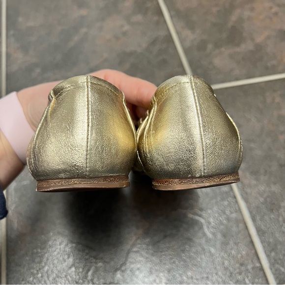 Prada Round Toe Metallic Gold Slip On Ballet Flats EU 39 - Picture 5 of 12